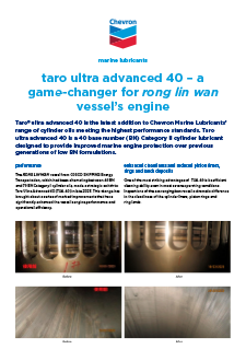 taro ultra advanced 40 – a game-changer for rong lin wan vessel’s engine